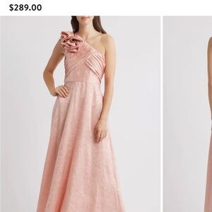 Tahari ASL Blush One-Shoulder Dress
